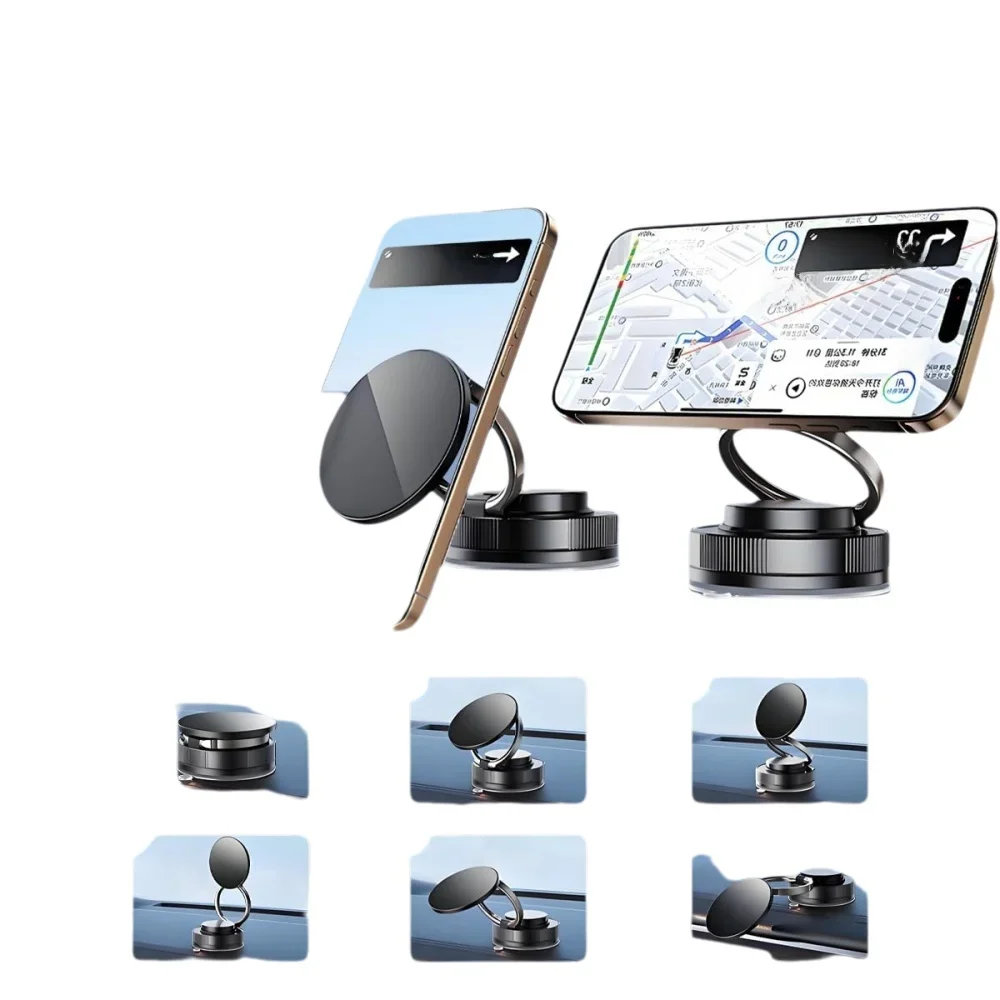 

Car Phone Magnetic Stand with Mechanical Vacuum Suction Cup, 360 Degree Rotation ° Magnetic Adsorption Bracket Navigation Univer