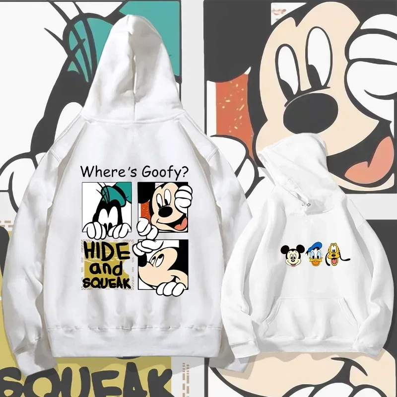 

Disney Mickey Mouse Hooded Sweatshirt for Men and Women of The Same Youth Tide Brand Loose Shoulders Long Sleeves Top