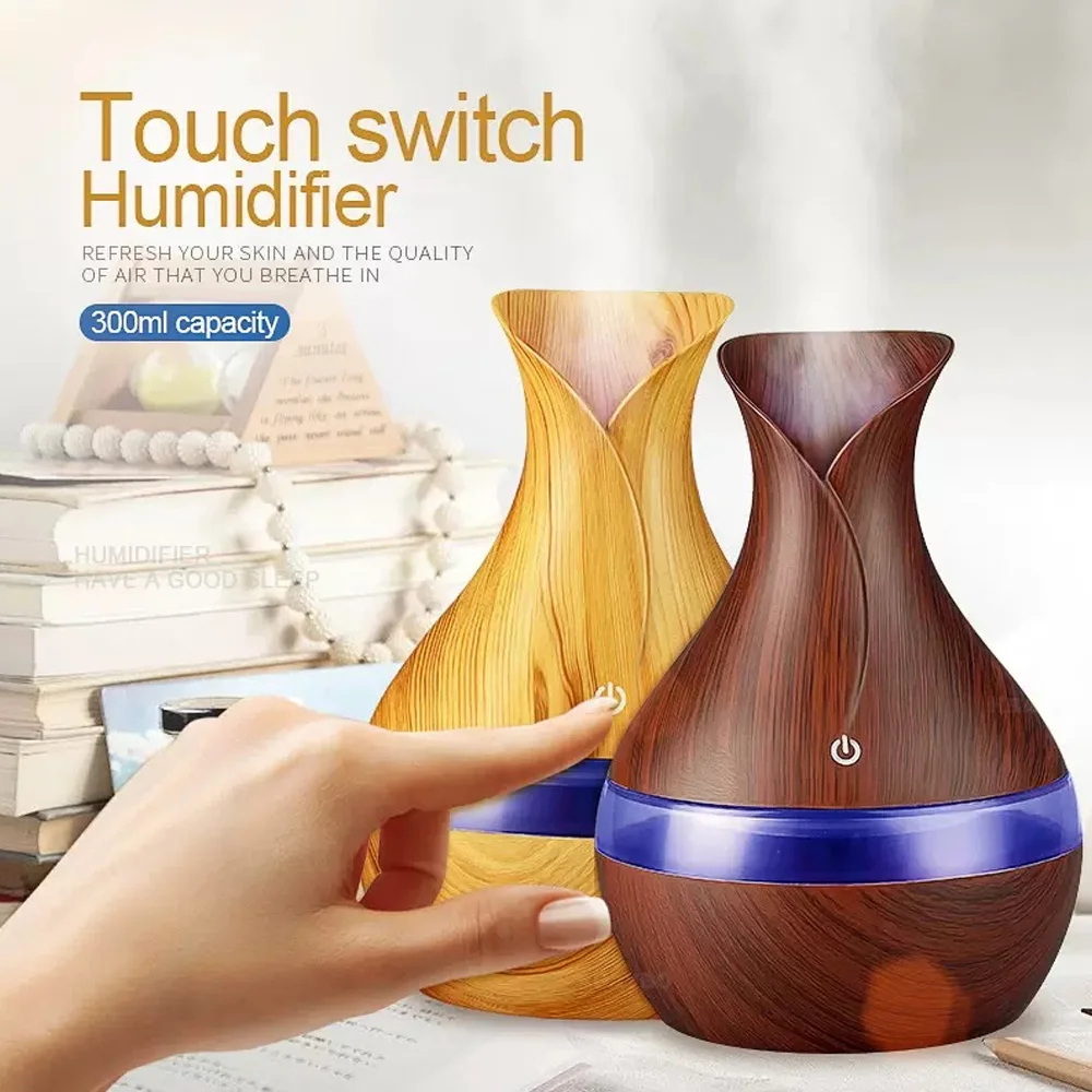 Aromatherapy Humidifier for Sleep 300ml USB Essential Oil Diffuser with Auto Shut Off, Quiet Operation & Soothing Night Light
