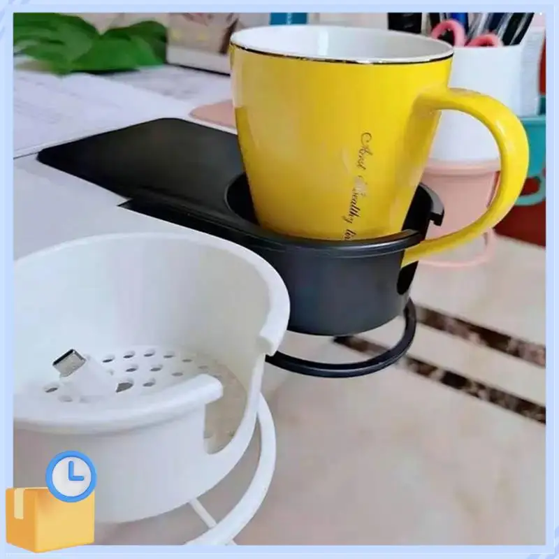 Popular Anti-Spill Cup Holder Clamp Table Side Water Cup Holder For Workplace Home Desk Computer Desk Side Cup Holder