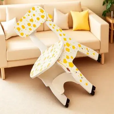 كرسي خلفي للأطفال من الزرافة مصنوع من الخشب الصلب لسلامة الأطفال، تصميم مريح للجلوس المريح في غرفة المعيشة