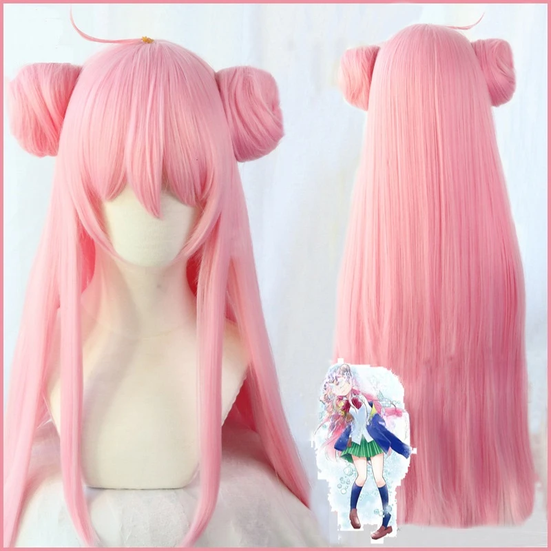 Satou Matsuzaka Cosplay Wig, cabelo sintético resistente ao calor rosa, 80cm Long Pink Life, Happy Sugar