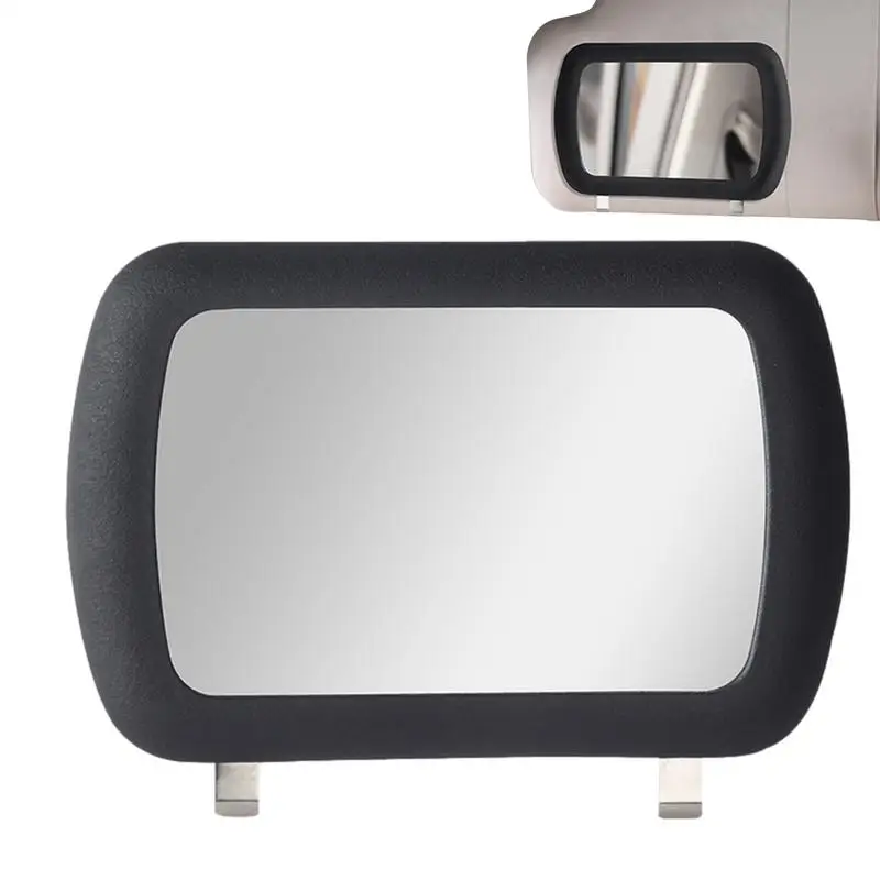 Car Makeup Mirror Automotive Visor Rear View Vanity Mirror UniversalClip On HD Glass Spring Steel Beauty Enhanced Makeup Mirrors