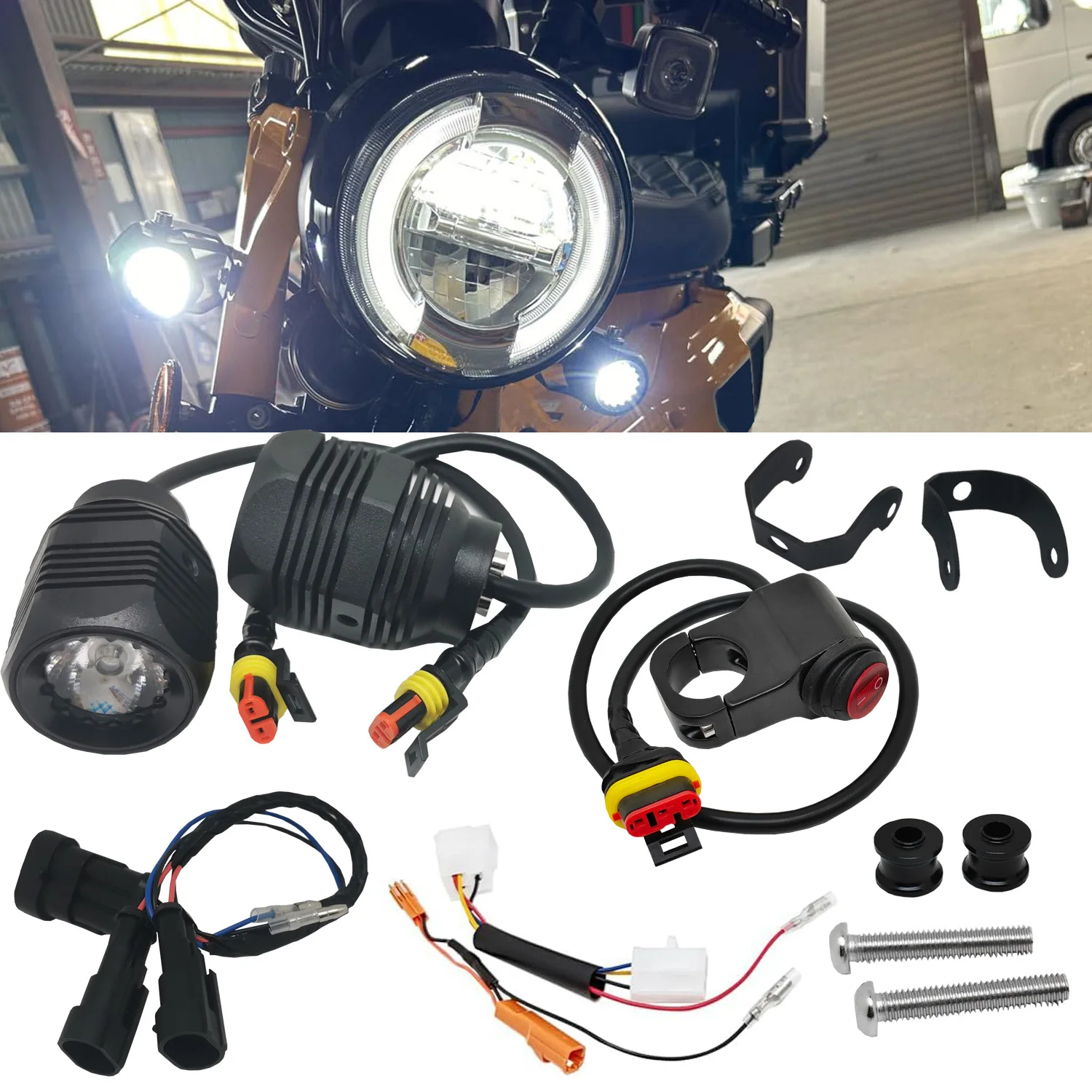 

LED Auxiliary Light Kit w/Wire kit For Honda CT125 Trail 125 Hunter Cub 125