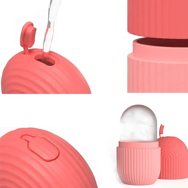 Rullo per il viso con ghiaccio in silicone Beauty Lifting Palla di ghiaccio Massaggiatore per il viso Contouring Eye Roller Trattamento viso Ridurre l'acne Cura della pelle