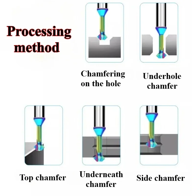 HRC58 초경 챔퍼링 커터 60 120 90도 상하 양면 가공 코팅 밀링 커터 챔퍼 공구
