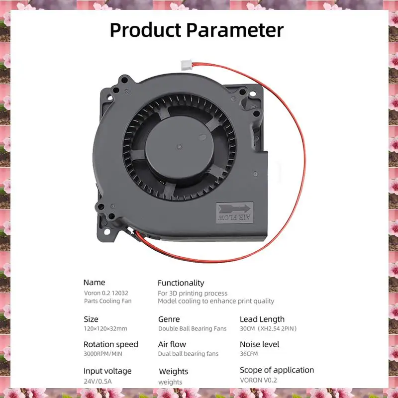 

2025 Unit High Airflow Low Large Vibration Blower Fan 2800 RPM Side Blow Unit For VORON V0 Series,Unit High Airflow Low Large Vi