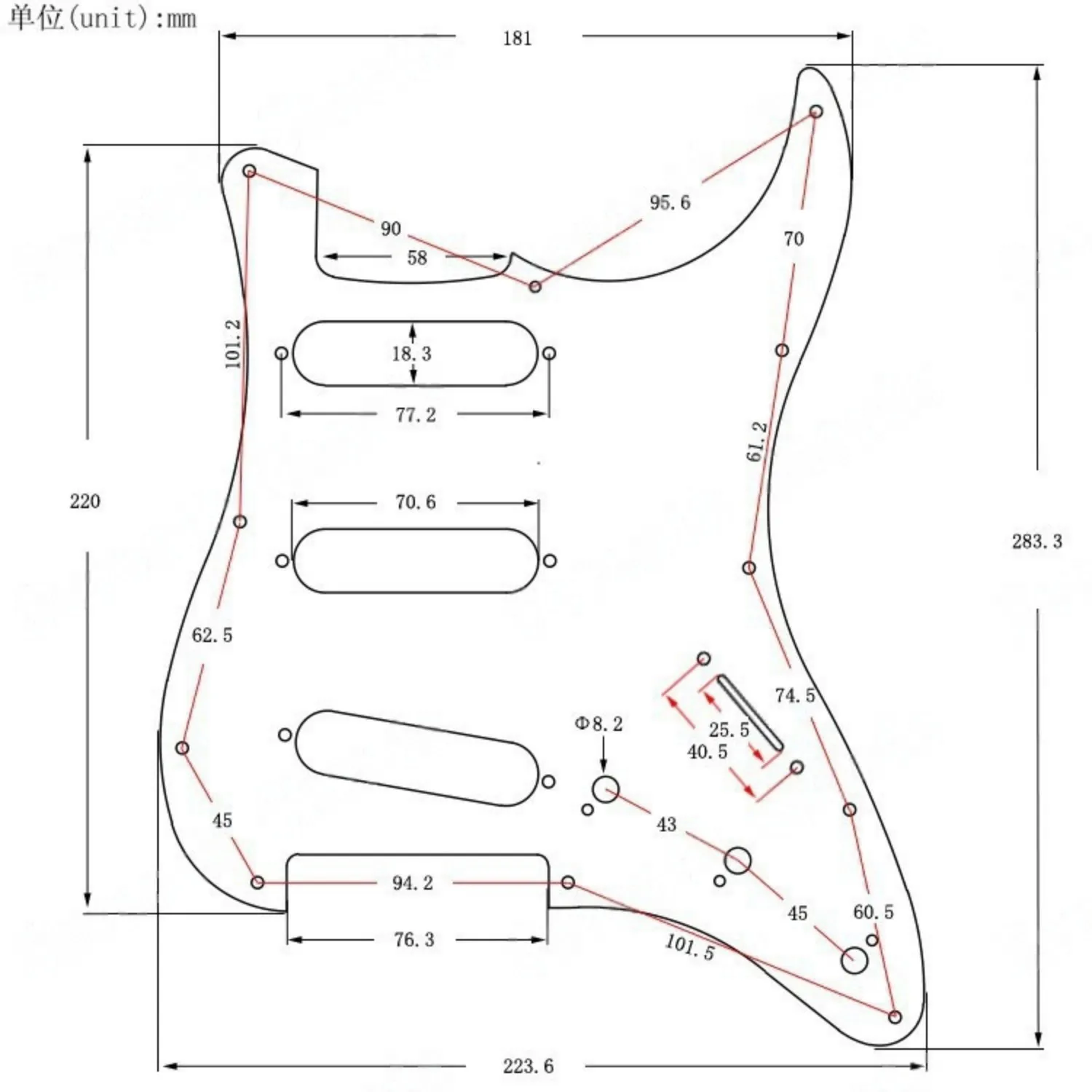متعدد الألوان 11 حفرة Ssh الغيتار Pickguard لوحة الصفر ل St Sq القيثارات الكهربائية 3 رقائق 11 ثقوب الغيتار Pickguard يناسب مربع