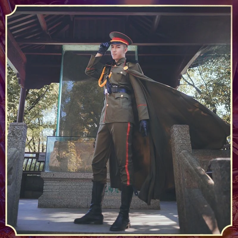 少将制服コスプレ衣装張啓山軍事暴君服中華民国軍制服大将ローブコート