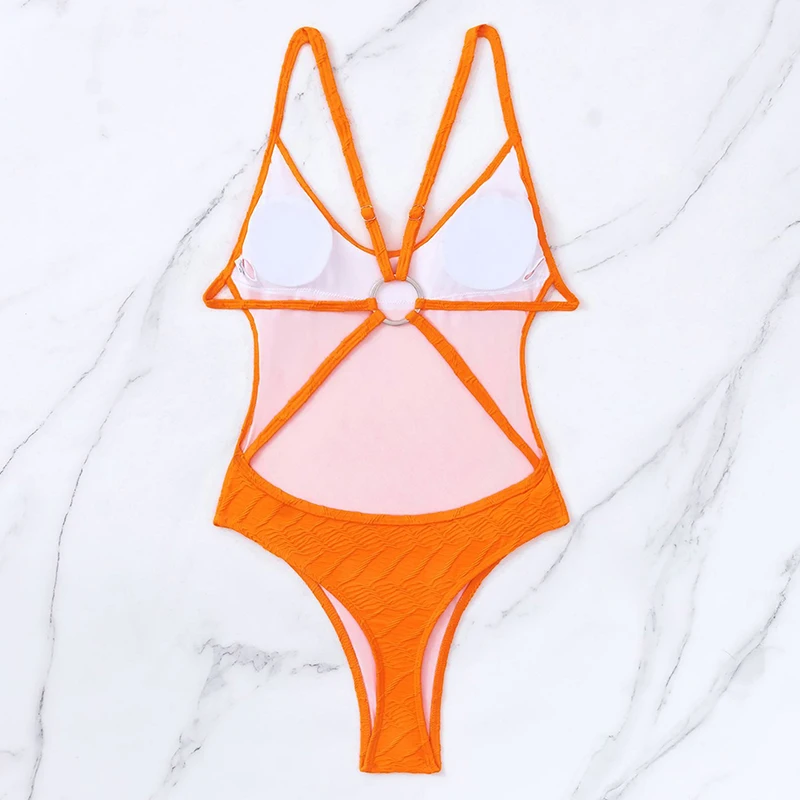 Trendy Jacquard Swimming Suit for Women Sexy Backless Suspender One Piece Swimsuit 2025 New Beach Vacation Skinny Bathing Suit