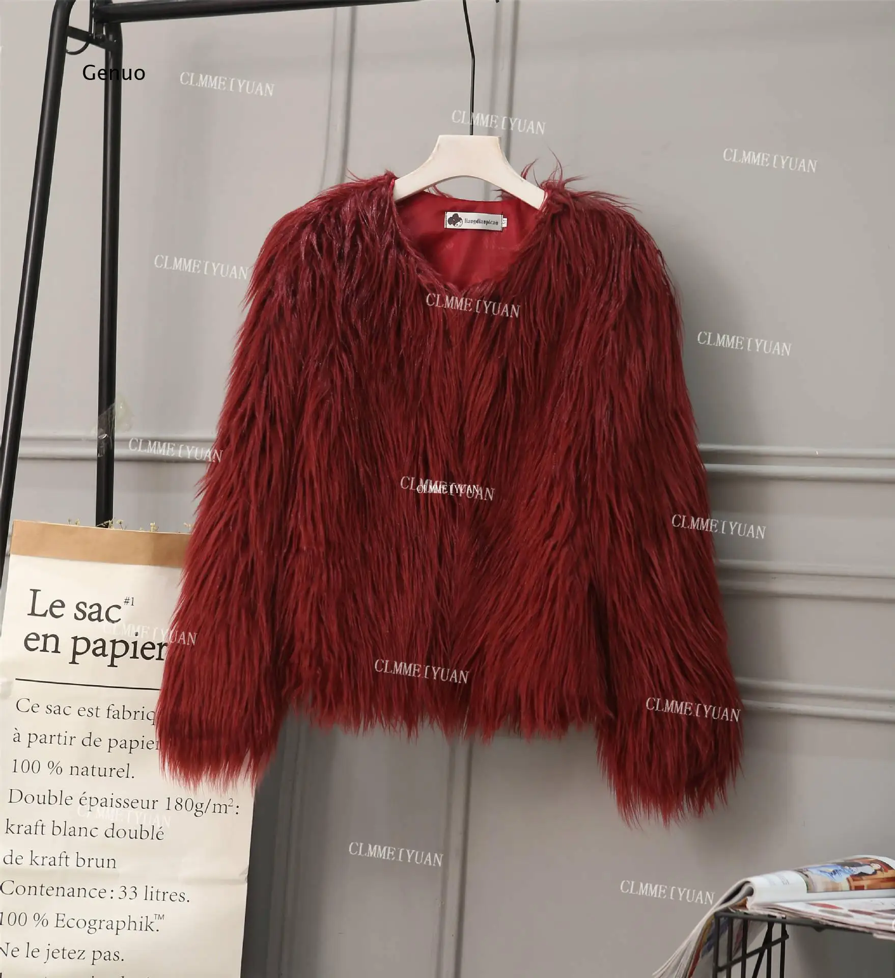 Women's Faux Fur Long Sleeve Cardigan Coat Winter Warm Fluffy Outerwear for Ladies Daily Casual Streetwear Fashion