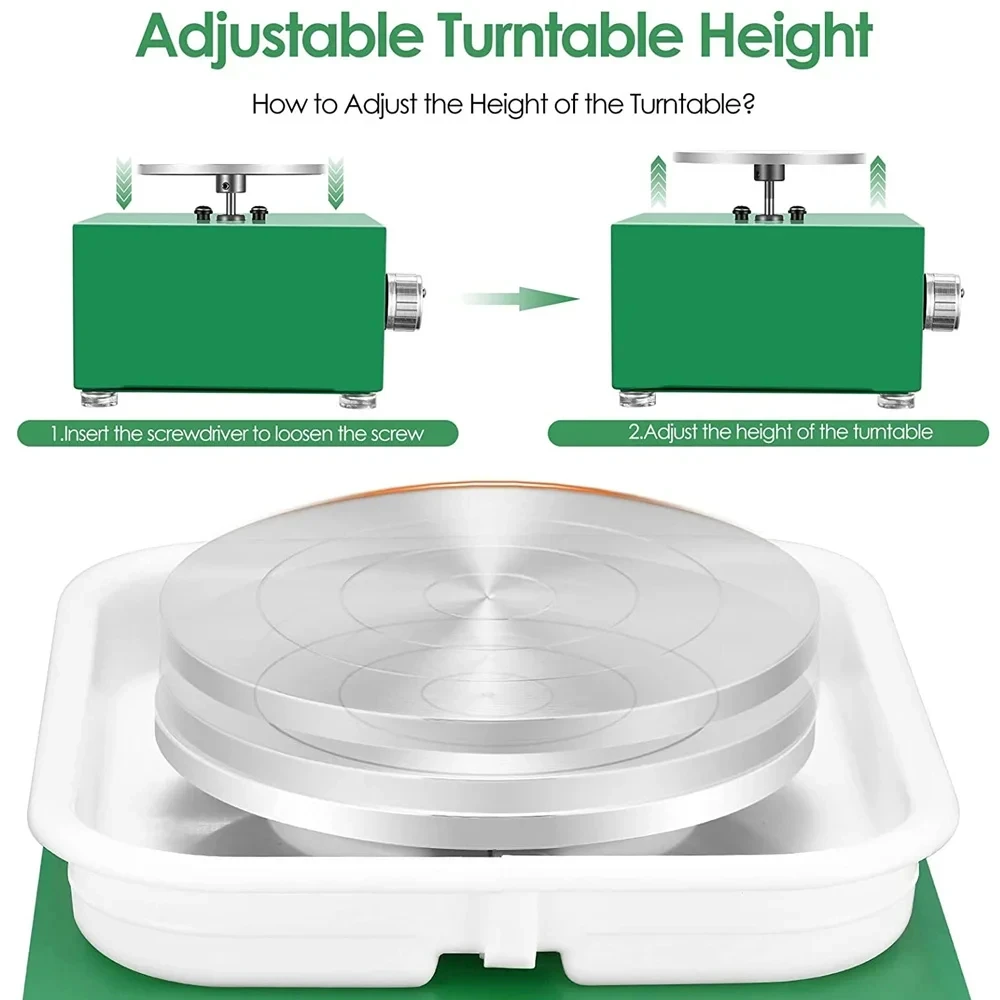 Imagem -03 - Máquina de Roda de Cerâmica Elétrica Mini Cerâmica Formando Máquina Máquina de Cerâmica com Ferramentas Esculpir Argila 10cm Turntable