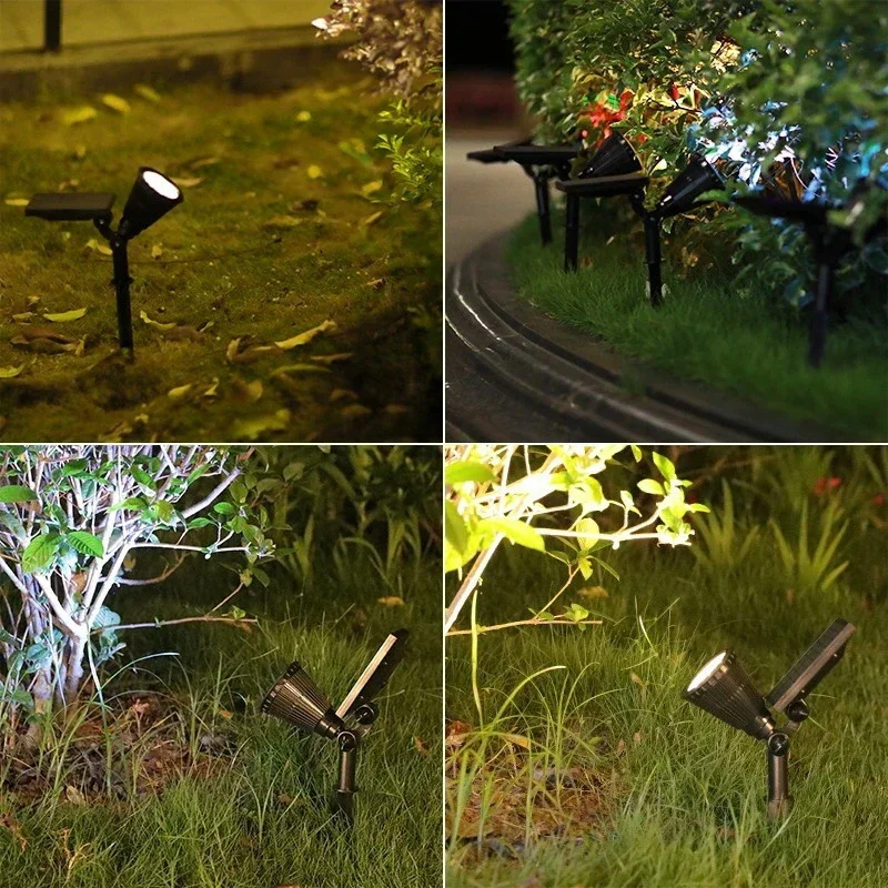 9 LEDs Solar Spotlights Outdoor IP65 Waterproof Adjustable Brightness Garden Backyard Driveway Patio Decorative Lighting