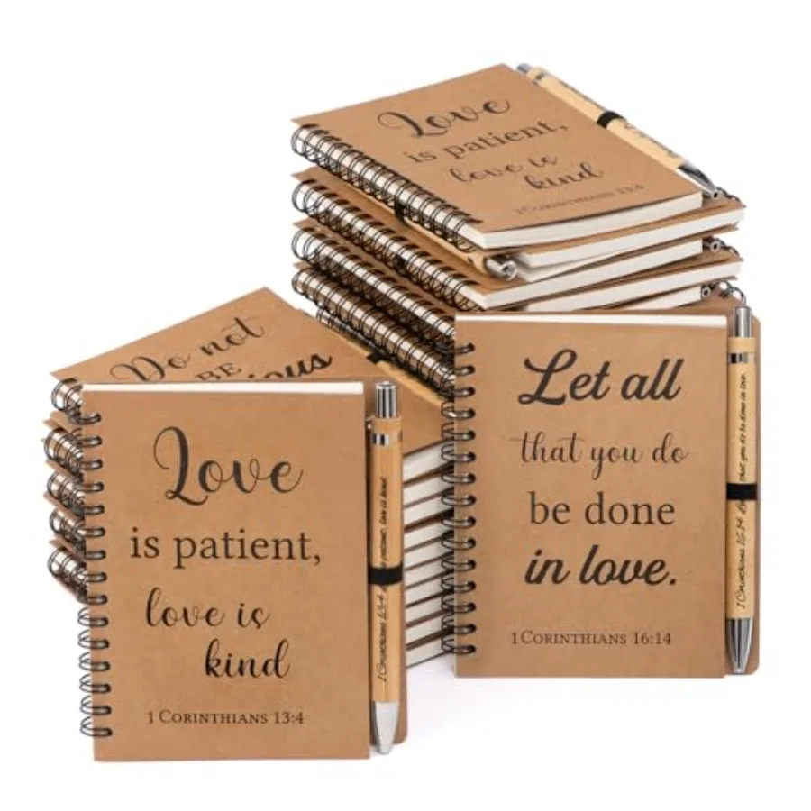 

60 Pcs/ Christian Gifts Spiral Notebooks Bulk Journals with Christian Pens Prayer Journal for Women and Men, Father Day Gifts f