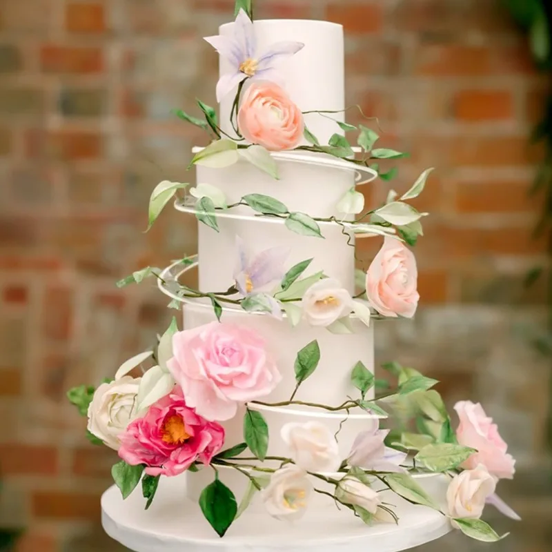 Cake Spiral Tiered Stand Pastry Decoration Accessories For Wedding Birthday Party Festival Acrylic Cake Stand Reusable Foldable