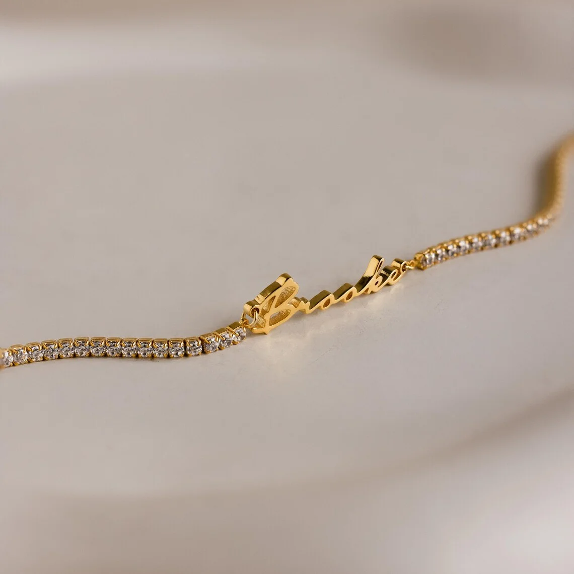 Customized Name Shiny Zircon Chain Bracelet for Women Kid Stainless Steel Personalized Bling Stone Chain Bracelet Christmas Gift - view 5