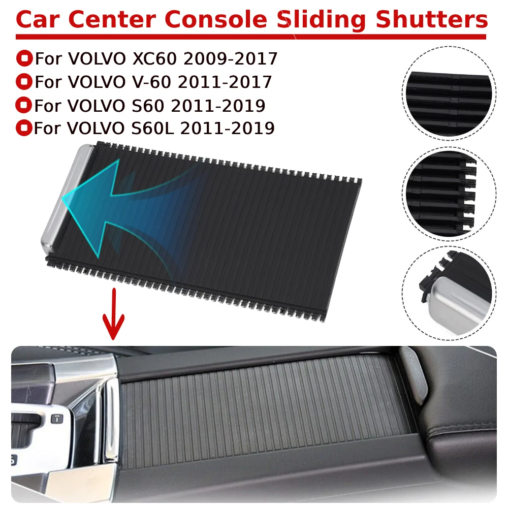 Car Center Console Sliding Shutters Console Drink Cup Holder Cover Water Cup Holder Sliding Shutters for VOLVO XC60/S60/S60L