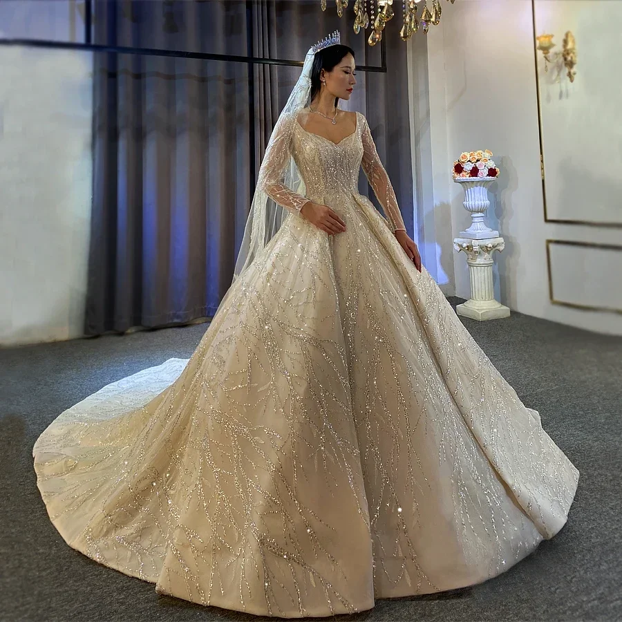 

CustomizedLuxury wedding dresses For Formal Party O-Neck Sleeveless Robes Lace Appliques bridal dress amanda Vestidos De Novia