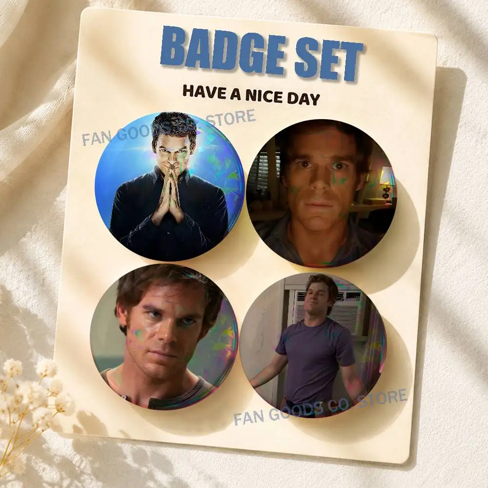 D-Dexter Morgan Brooches for Backpack Accessories 25,32,44,58,75mm Round Enamel Pins 2-piece set Cartoon Anime Badge