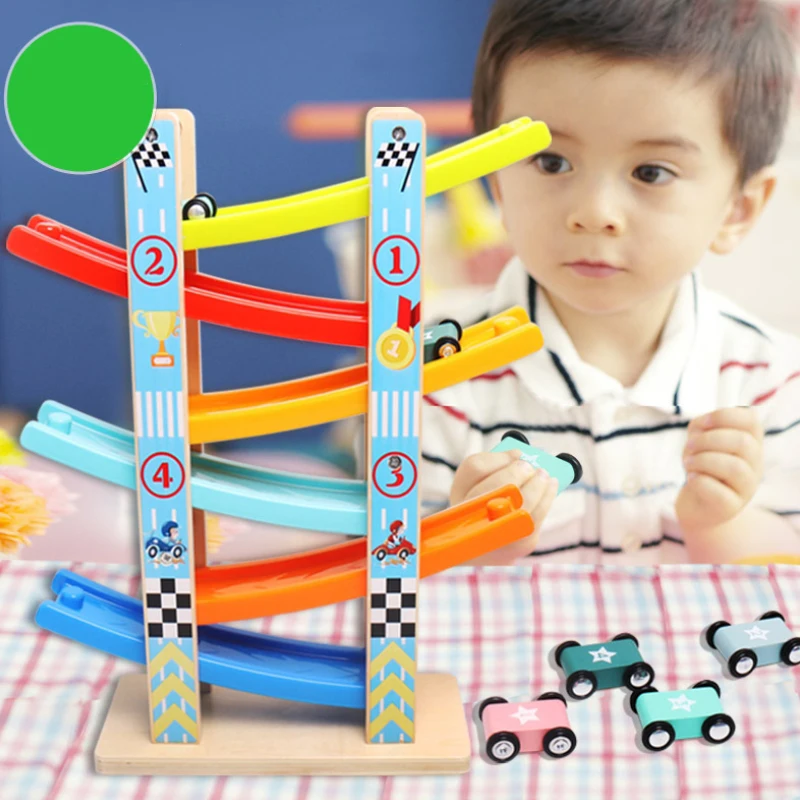 

Cartoon Children Plastic Ladder Gliding Car Racing Track Educational Slide Toy For Kids Children Baby Birthday Gifts