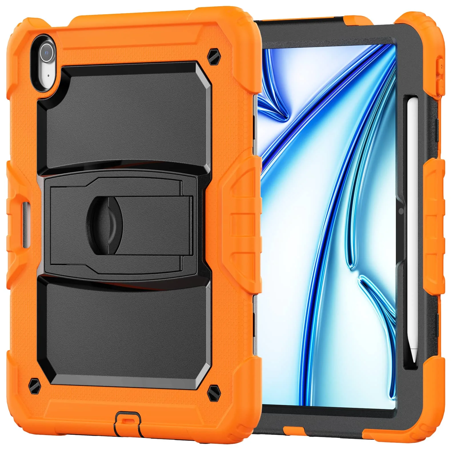 Heavy Duty Cases for Apple iPad Air 11-inch (M2) 2024 Model A2902/A2903 with Kickstand Function & Lanyard Shockproof Cover