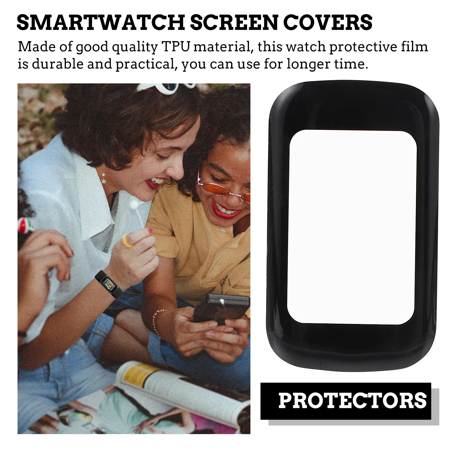 

4Pcs Watch Screen Protector Tpu Full Cover Smart Bracelet Film Durable Anti-Scratch High Definition Protective Screen Compatible