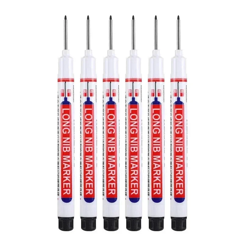 

6 шт. 20 мм маркеры с длинной головкой, маркер для глубоких отверстий, металлический плотник, красные/черные/синие/зеленые чернила, деревообрабатывающий инструмент, канцелярские принадлежности для письма