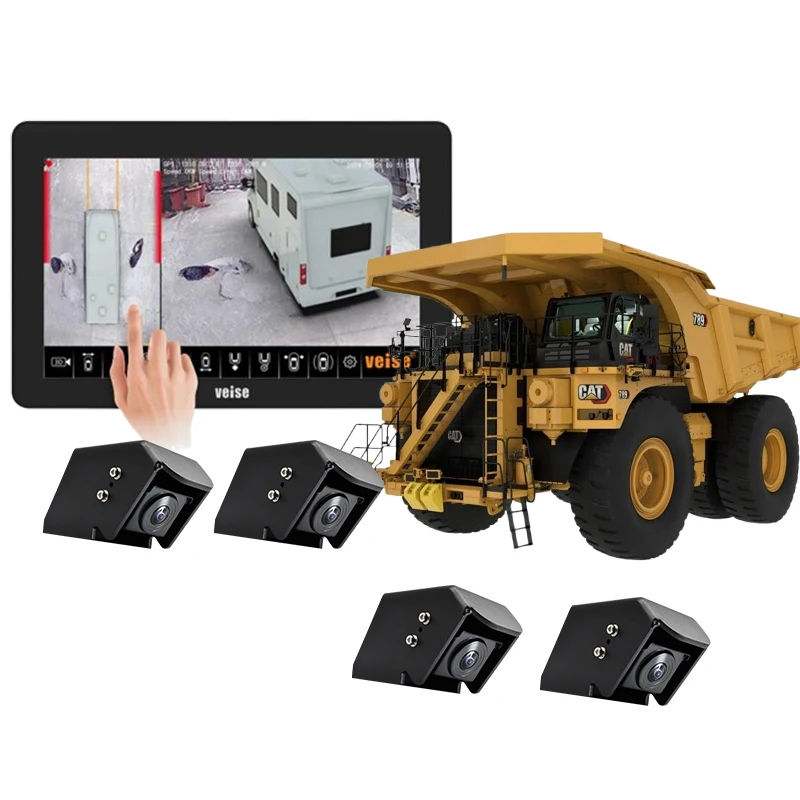 3D 1080P 360 Degree Wifi AI BSD Truck Camera System For Surround View With DVR And Backup Camera