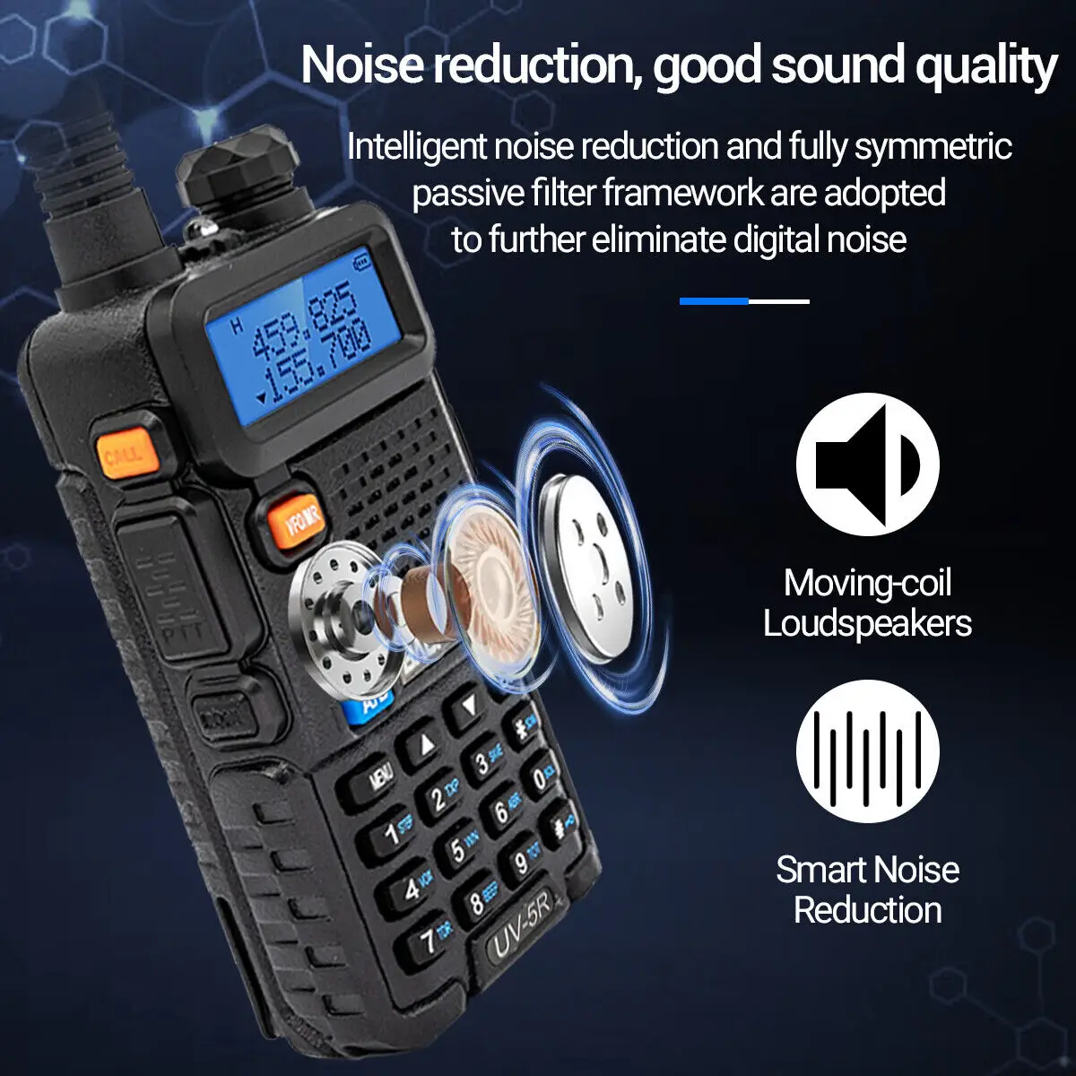 BAOFENG UV-5R 워키토키 듀얼 밴드 VHF UHF 양방향 라디오 장거리 128CH VOX 휴대용 트랜시버 UV5R UV 5R 햄 라디오, 2 개