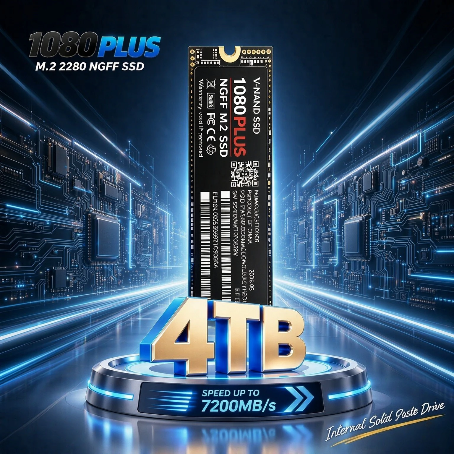 1080 PLUS M.2 2280 NGFF PCIe4.0 SSD 7200MB/s High Speed Internal Solid State Drive 2TB 4TB for Laptop Desktop PC Gaming