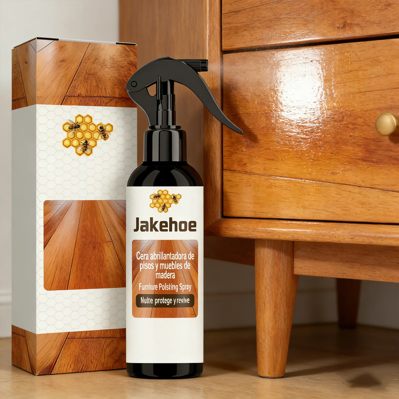 

Professional Wood Care Spray Furniture Polish Lustre Enhancer Surface Protector Fresh Scent Natural Shine Floor Wax 120ml