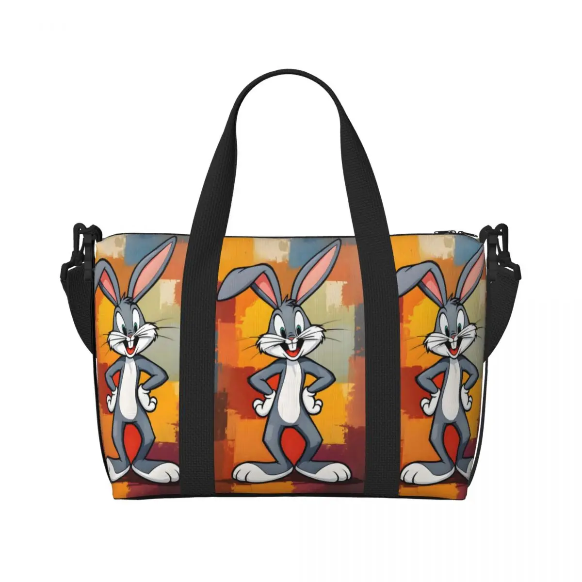 

Женская большая сумка B-Bugs B-Bunny на заказ, большая вместительная пляжная дорожная сумка с кроликом и рисунком кролика