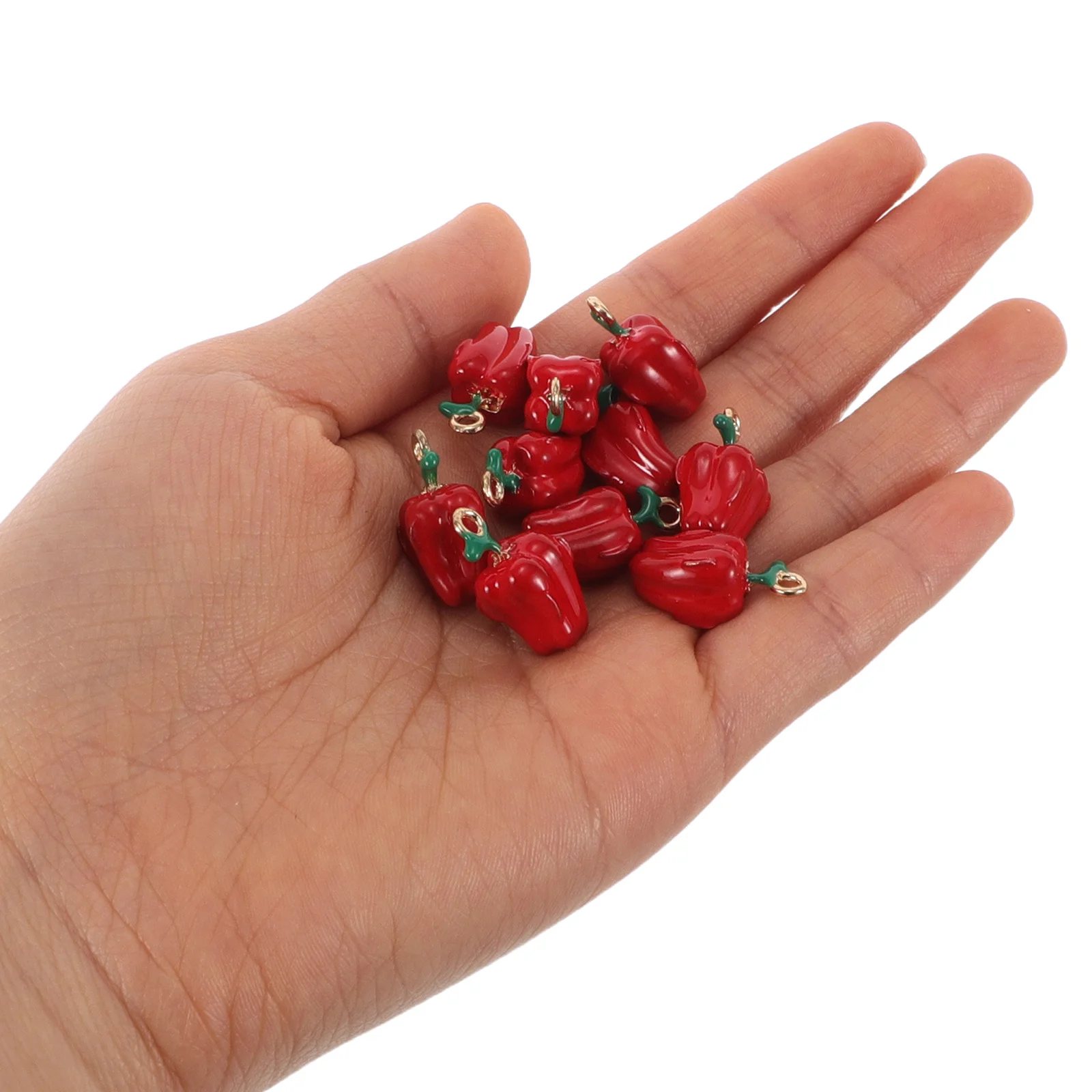 

10Pcs Chili Pepper Alloy Charms Lifelike Red Metal Pendants for Earrings Necklaces DIY Jewelry Making Supplies