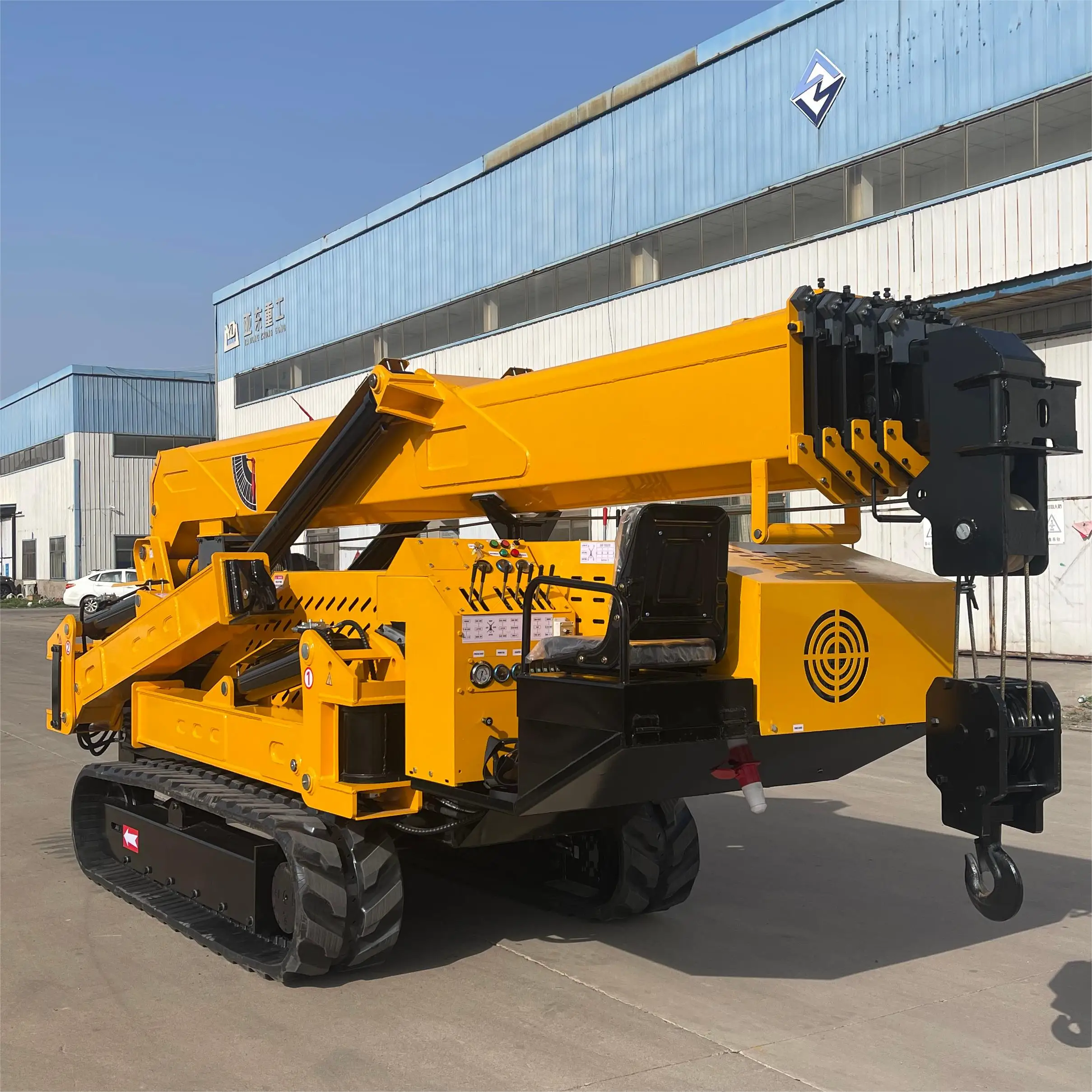 14 Ton Hydraulic Telescopic Electric Tracked Spider Crane with Fly Jib EPA Engine Self-propelled Crawler Crane for Sale Pro