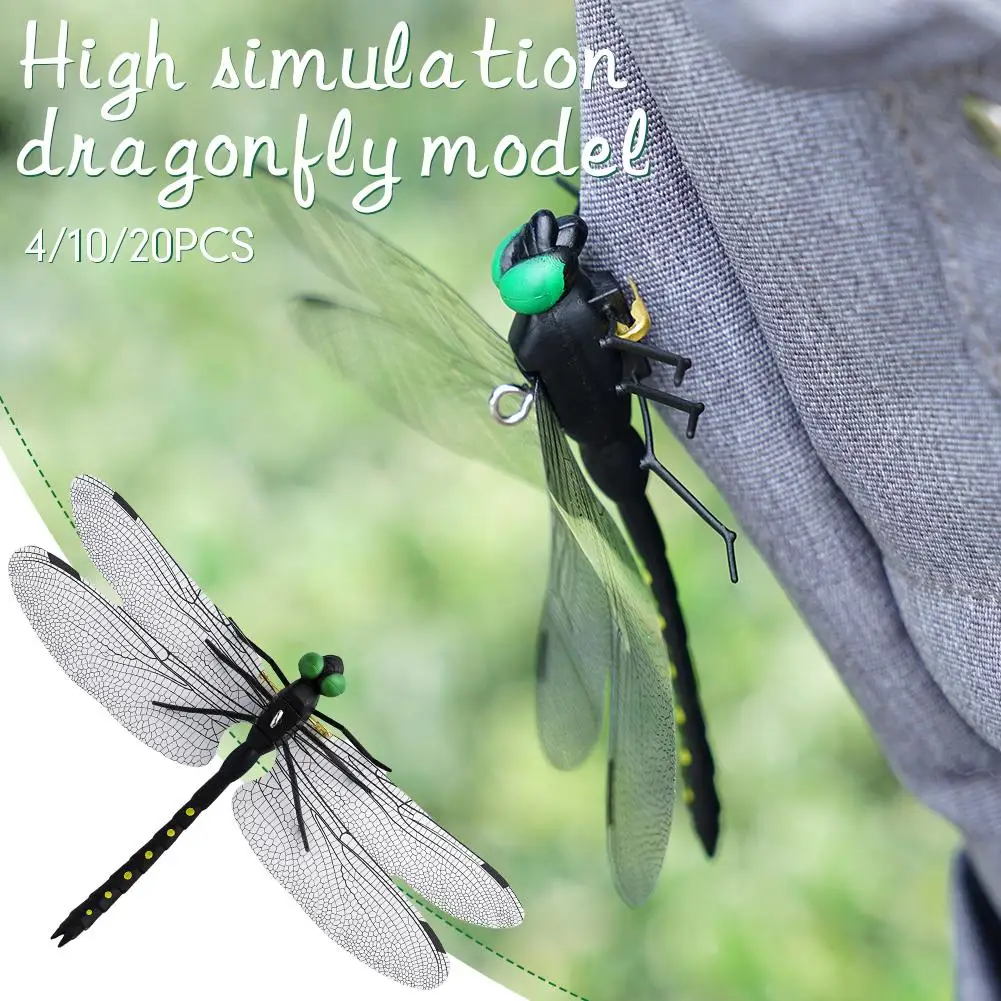 Outdoor Mosquito Repellent Simulation Big Dragonfly Pole Length Inserting Garden Decoration 14cm Model Dragonfly Toy Wings Z7H5