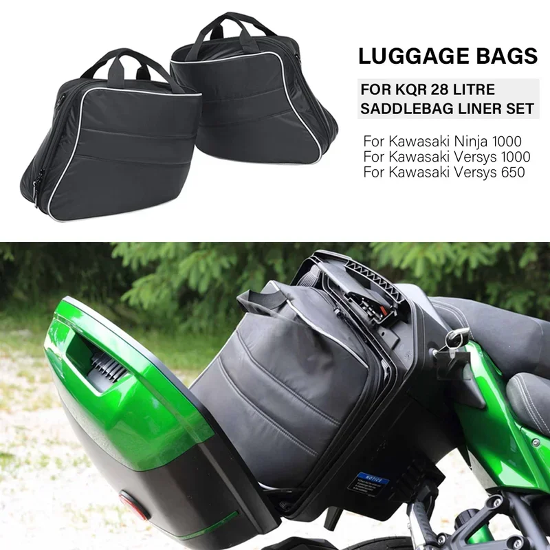 

For Kawasaki Versys 1000 650 Ninja 1000 H2 SX For KQR 28L Motorcycle Hard Saddlebag Liner Set Bag Saddle Inner Bags luggage bags