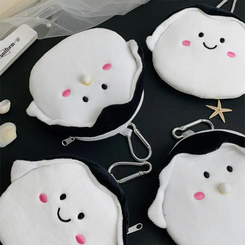 Kawaii OysterPlush Coin Purse Soft Stuffed Cartoon Small Zipper Bag Portable Coin Wallet Coin Storage For Daily Use And Gift