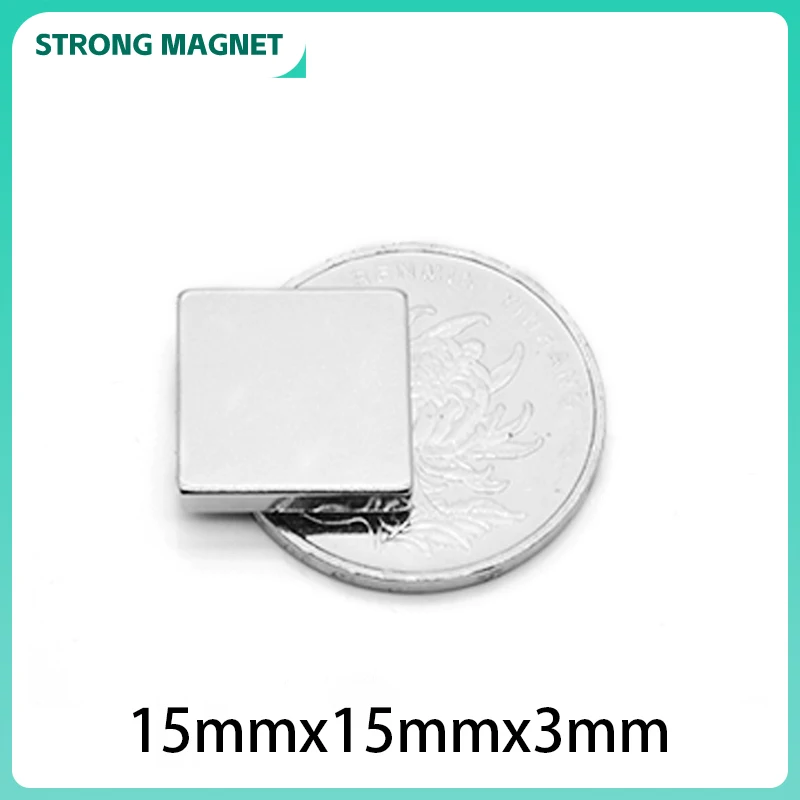 5/10/20/50/100PCS 15x15x3mm  Neodymium Magnet NdFeB Magnets Block Super Powerful Strong Permanent Magnetic Disc