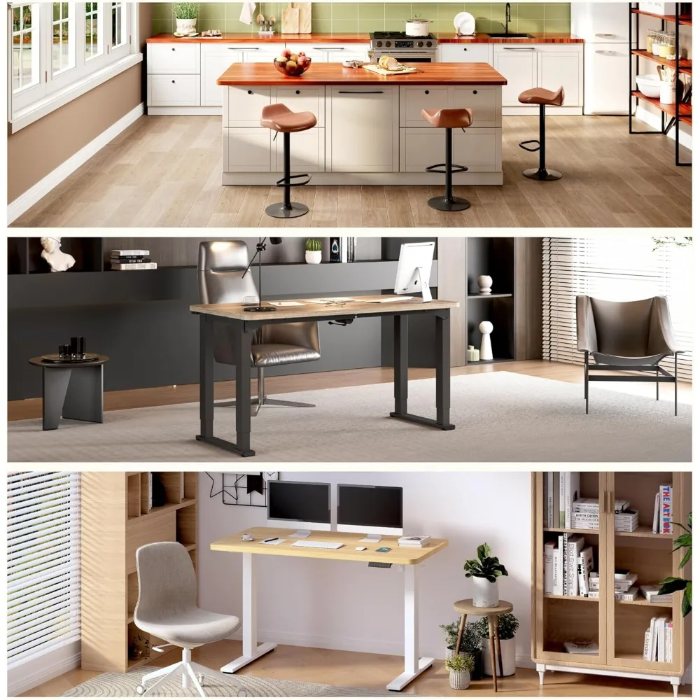 Whole Piece 48"x24" Desktop 1" Thickness Height Adjustable Desk Rectangular Tabletop Brown Wood Grain Board