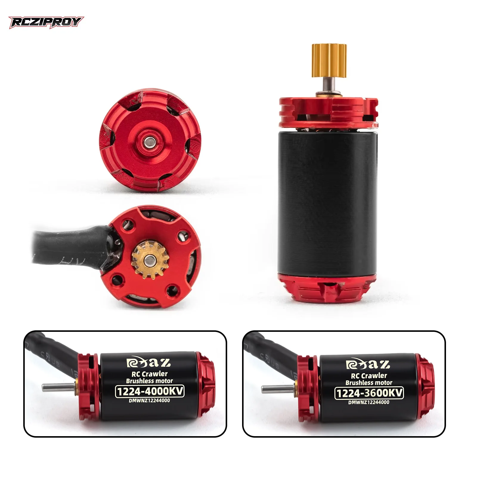 RC مقاوم للماء 1224 فرش السيارات Outrunner 4000kv 3600KV علبة تروس محرك صغير ل RC الزاحف سيارة محوري SCX24 WPL FMS FCX24M