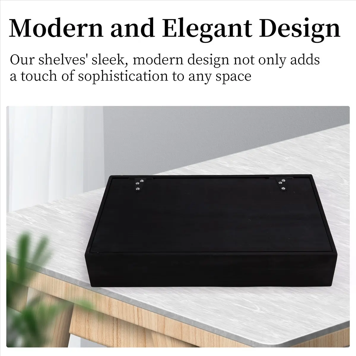 A25I Flip Design Shelf with Secret Compartment Wall Mounted Bookshelf Modern Decoration Black