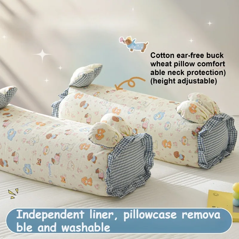 وسادة الحنطة السوداء الكاملة من القطن الخالص تحمي العمود الفقري العنقي ويساعد على النوم وسادة رمي الطالب وسادة صلبة للنوم #2