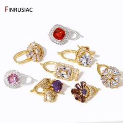 18K Gold Plated Zircon Fasteners Connector Locks Pearls Clasps Accessories For DIY Needlework Beads Jewelry Making Findings