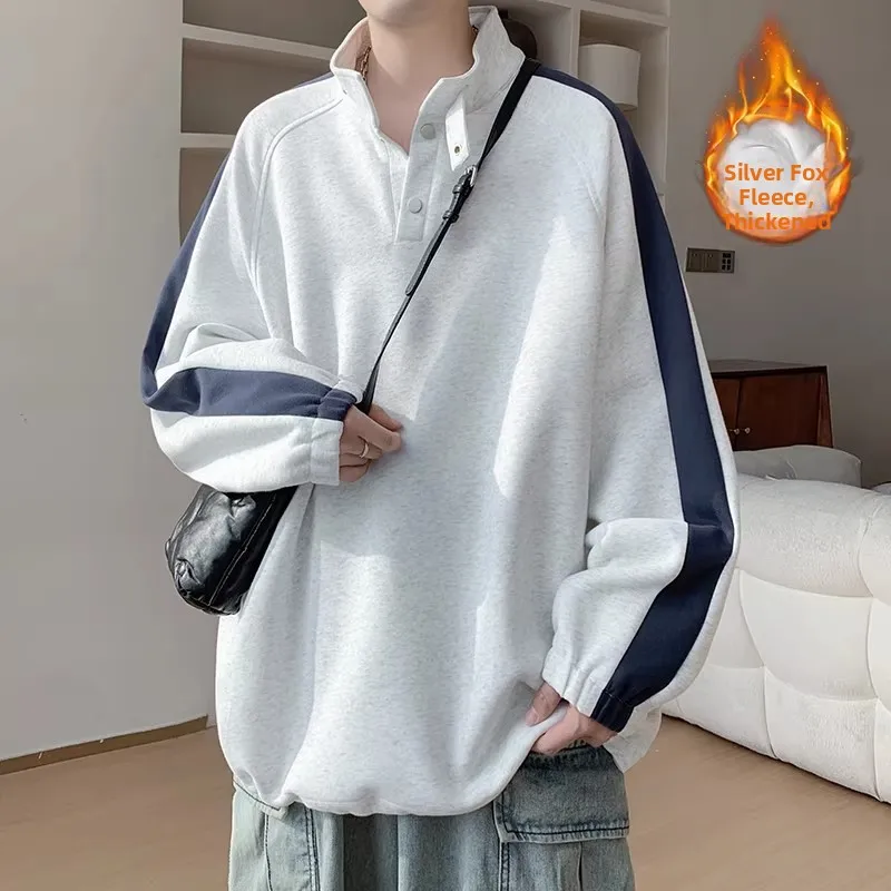 

Толстовка с капюшоном на флисовой подкладке больших размеров, в американском стиле, весна-осень, вельветовая, с завязками на плечах, для мужчин и женщин, повседневная, удобная