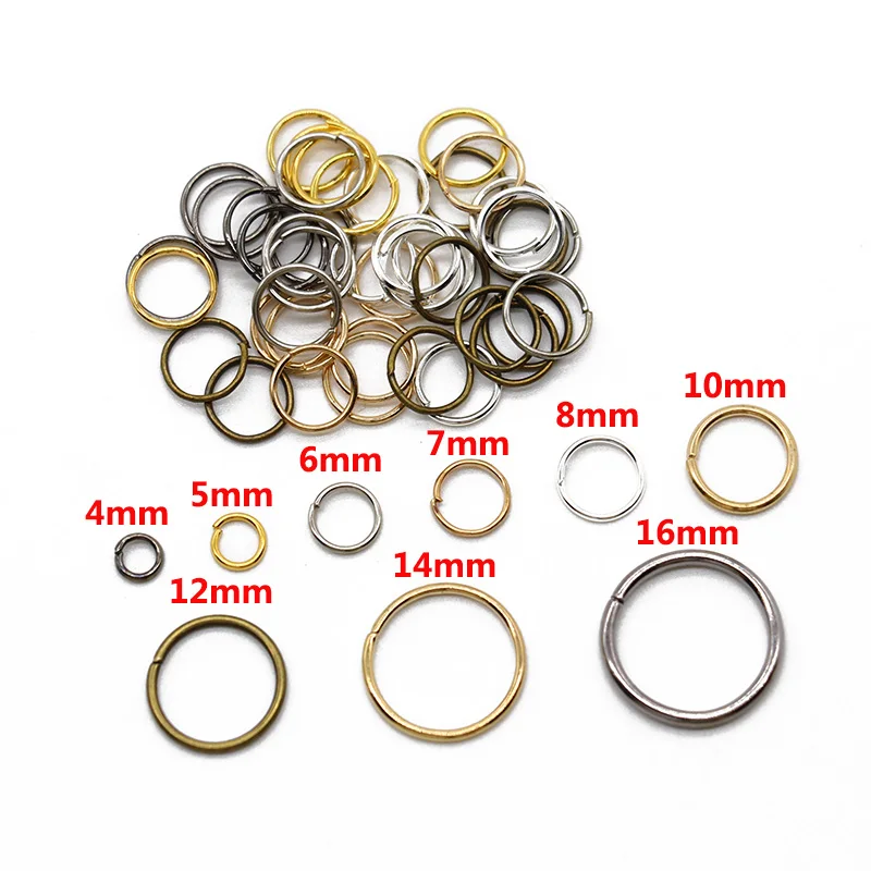 50-200pcs Multicolors Metal Open Jump Rings 4 5 6 8 10mm Split Ring Connectors for DIY Jewelry Making Findings Wholesale