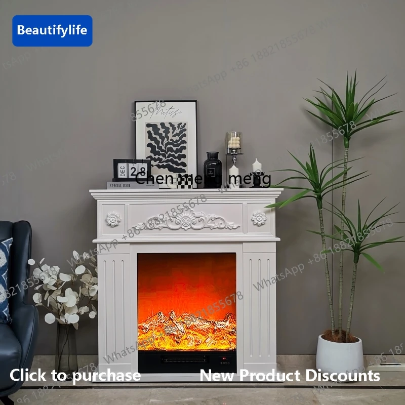 

Белый деревянный декоративный каминный шкаф A56 для гостиной, узкий французский шкаф для гостиной, современная узкая витрина-тумба для демонстрации мебели