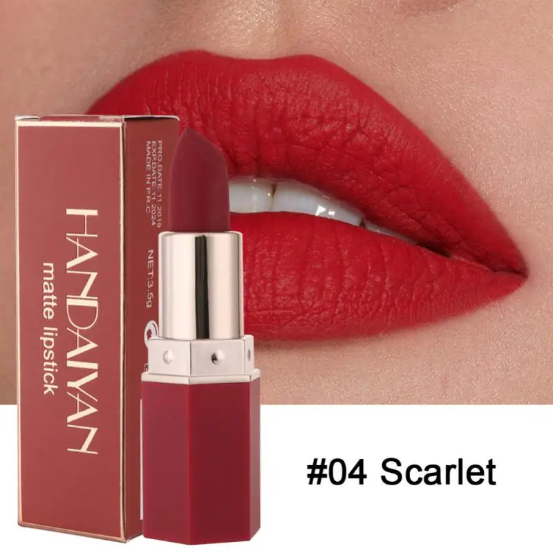 1/2/3pcs Velvet Matte Lipstick Handaiyan 6 Colors Waterproof Long Lasting Lip Stick Sexy Red Pink Lip Makeup Women Cosmetics