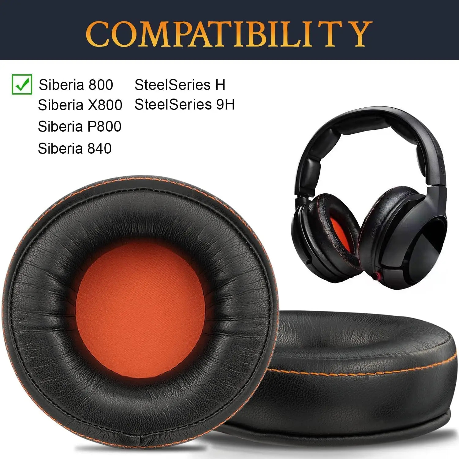 X800 Ear Pads Cushions Replacement, Earpads for SteelSeries Siberia 800 (X800, P800), Siberia 840, SteelSeries H, 9H Gaming