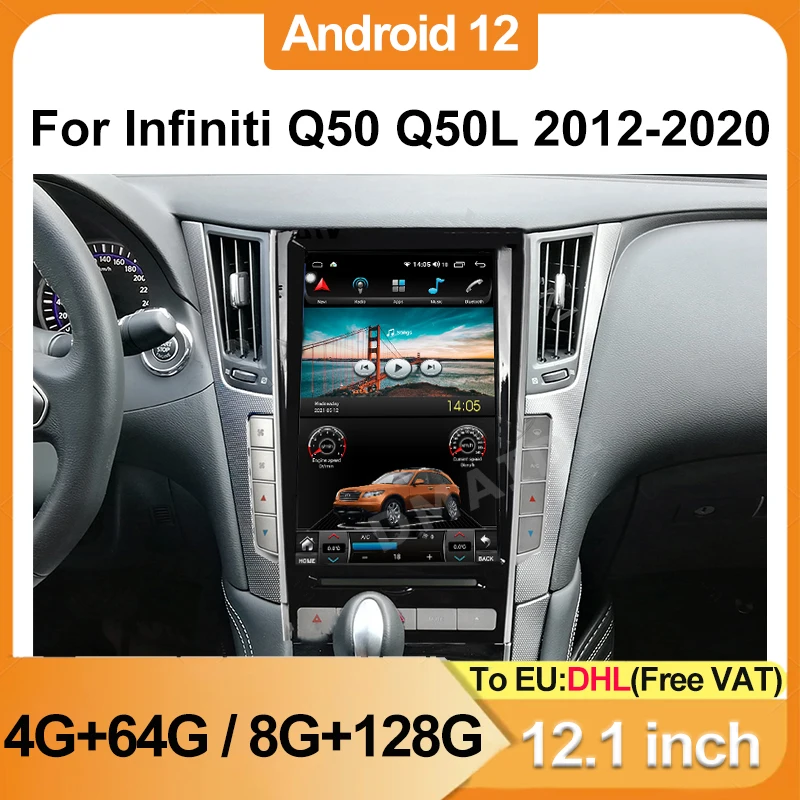 

Android12 Carplay Auto для Infiniti Q50 Q50L Q50S Q60 2012-2020 12,1 дюймовый автомобильный радиоприемник мультимедийный плеер GPS навигация Сенсорный экран