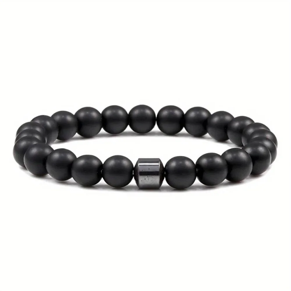 Herrenarmbänder verjüngt Ihren Geist mit einem magnetischen Tigerauge-Lava-Karte, schimmerndem Malachit-Stein-Armband für Männer und Frauen – Detail 3